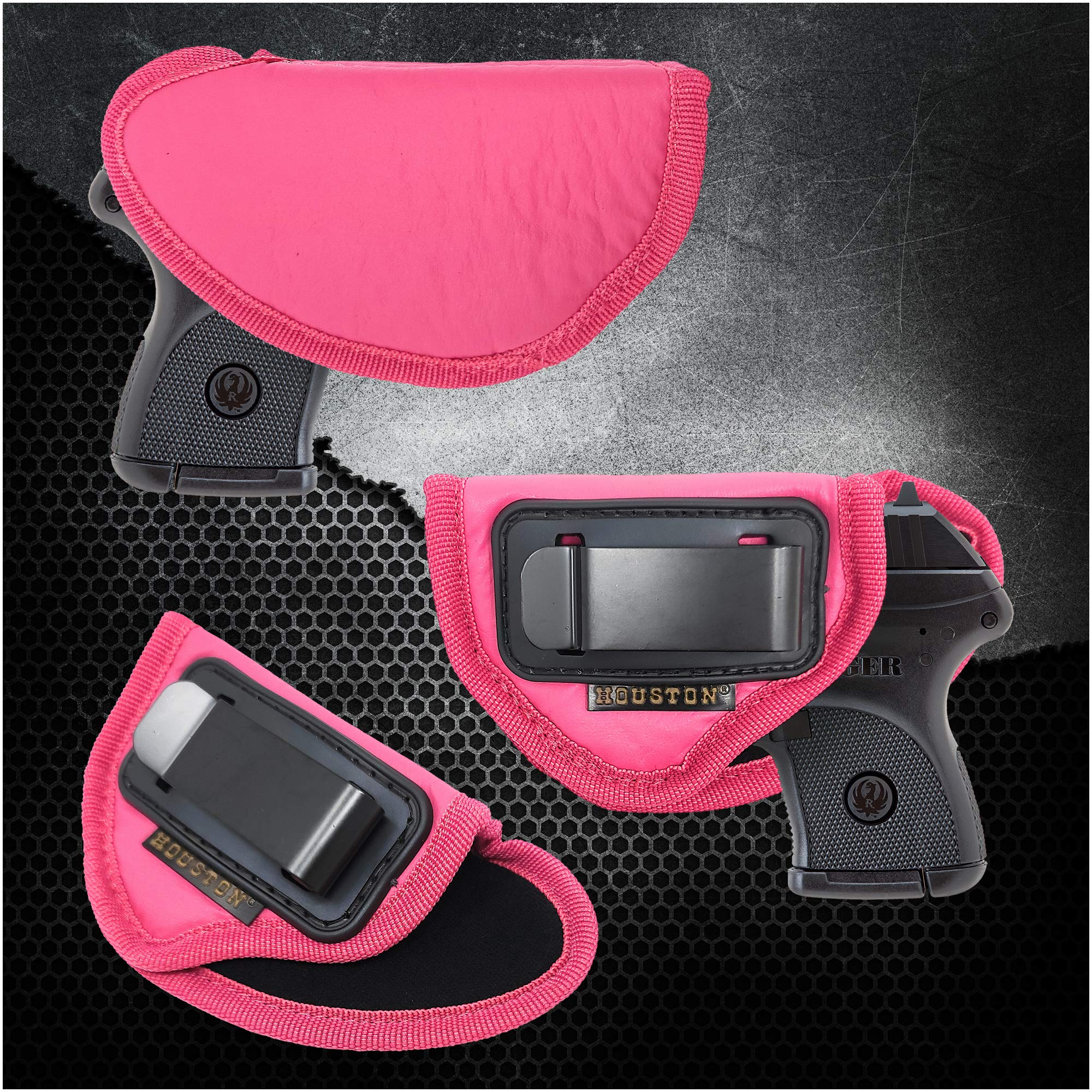 Comfortable IWB Concealed Carry Gun Holster for Women - Fits S&W Bodyguard, Taurus TCP, Sig P238, Jimenez JA, PPK .380 & Ruger LCP II - Soft Pink Women's Pistol Holster | Perfect for Everyday Carry, Workout & Self-Defense