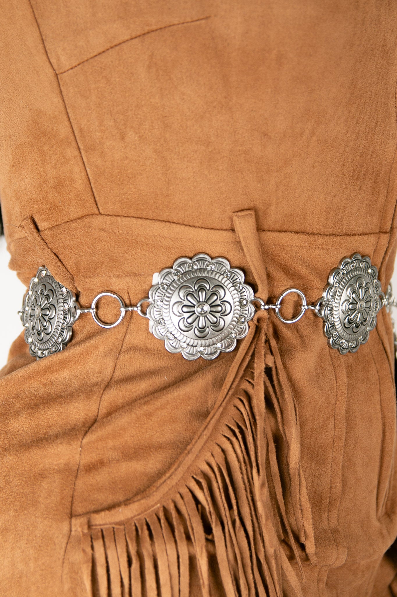 Women's Western Concho Belt with Rhinestone Buckle - Stylish Cowgirl Fashion Accessory for Jeans & Dresses - Perfect for Rodeo, Country Music Concerts & Western Parties