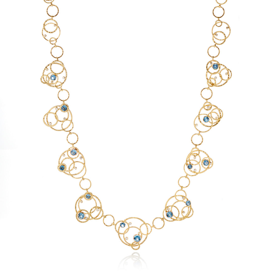 Elegant Aquamarine Lace Necklace for Women - Dainty Blue Gemstone Jewelry - Perfect for Weddings, Parties & Special Occasions