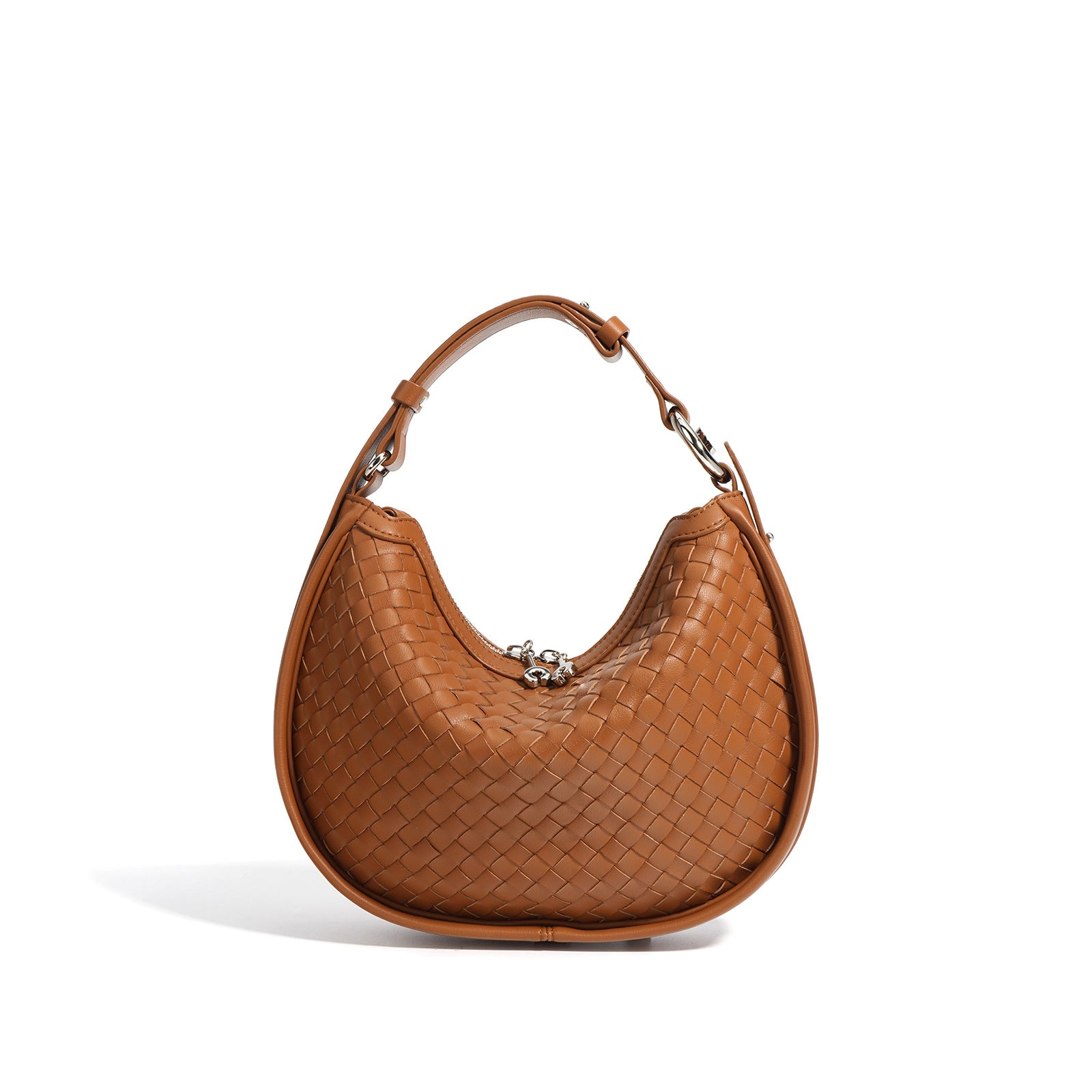 Stylish Woven Crescent Leather Crossbody Bag for Women - Perfect for Work, Travel & Everyday Use