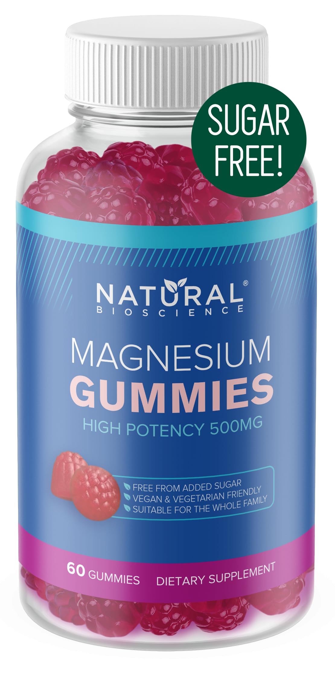 Best Sugar-Free Magnesium Gummies for Adults - 500mg High Potency Magnesium Citrate Supplement | Vegan, Non-GMO Stress Relief & Sleep Aid | Supports Relaxation & Muscle Recovery (60 Count) - Perfect for Nighttime Routine, Work Stress & Post-Workout Recovery