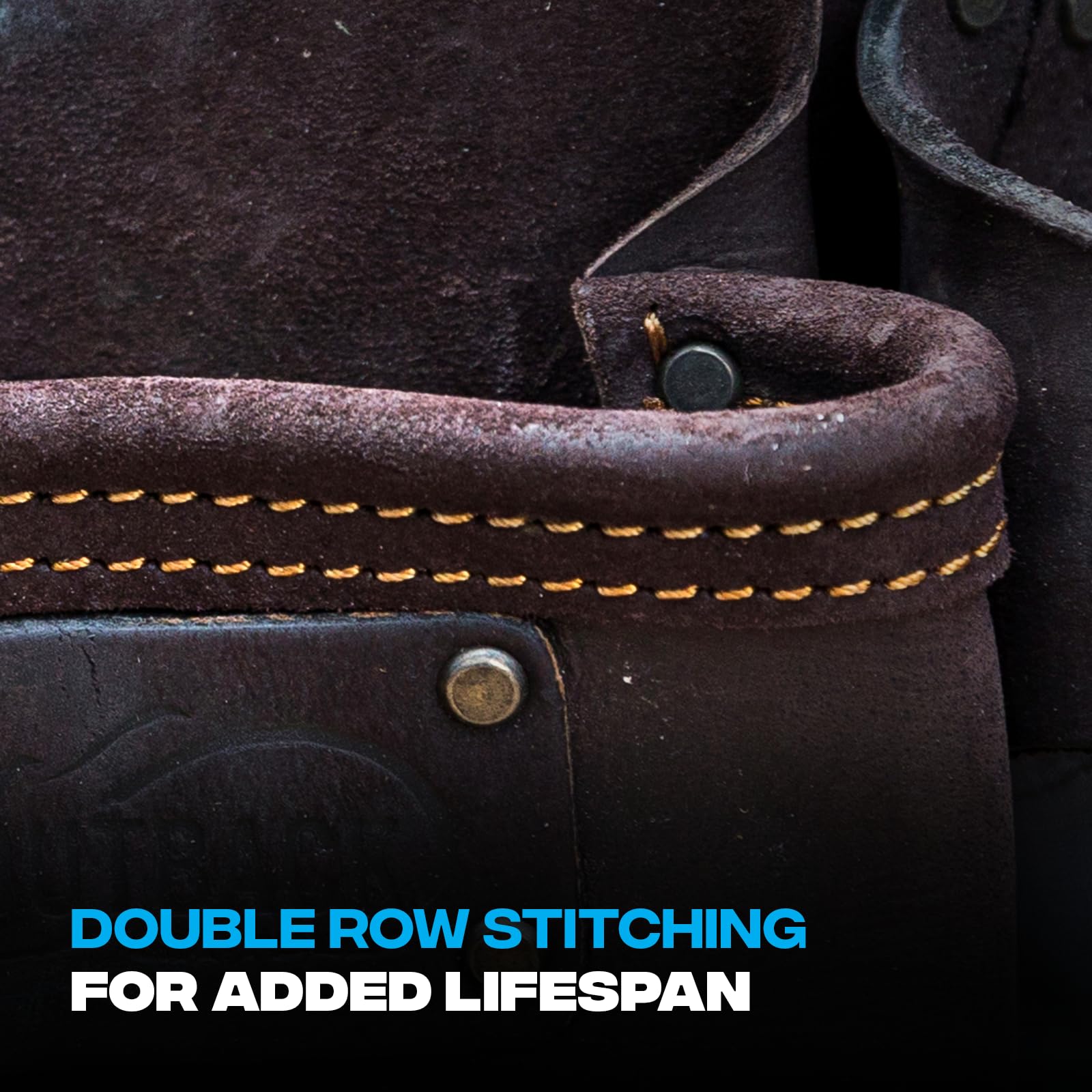 OX Tools Pro Oil-Tanned Leather Tool Pouch Set - Heavy-Duty Multi-Pocket Tool Belt for Carpenters, Electricians & Construction Workers with Reinforced Stitching & Hammer Holder | Ideal for Framing, Drywall Installation & Job Site Use