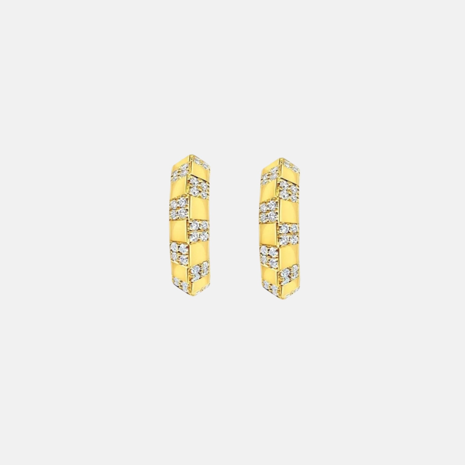 Pinstripe Strength Knife Edge Diamond Stud Earrings for Women - Elegant & Durable Hypoallergenic Jewelry for Everyday Wear, Parties & Special Occasions