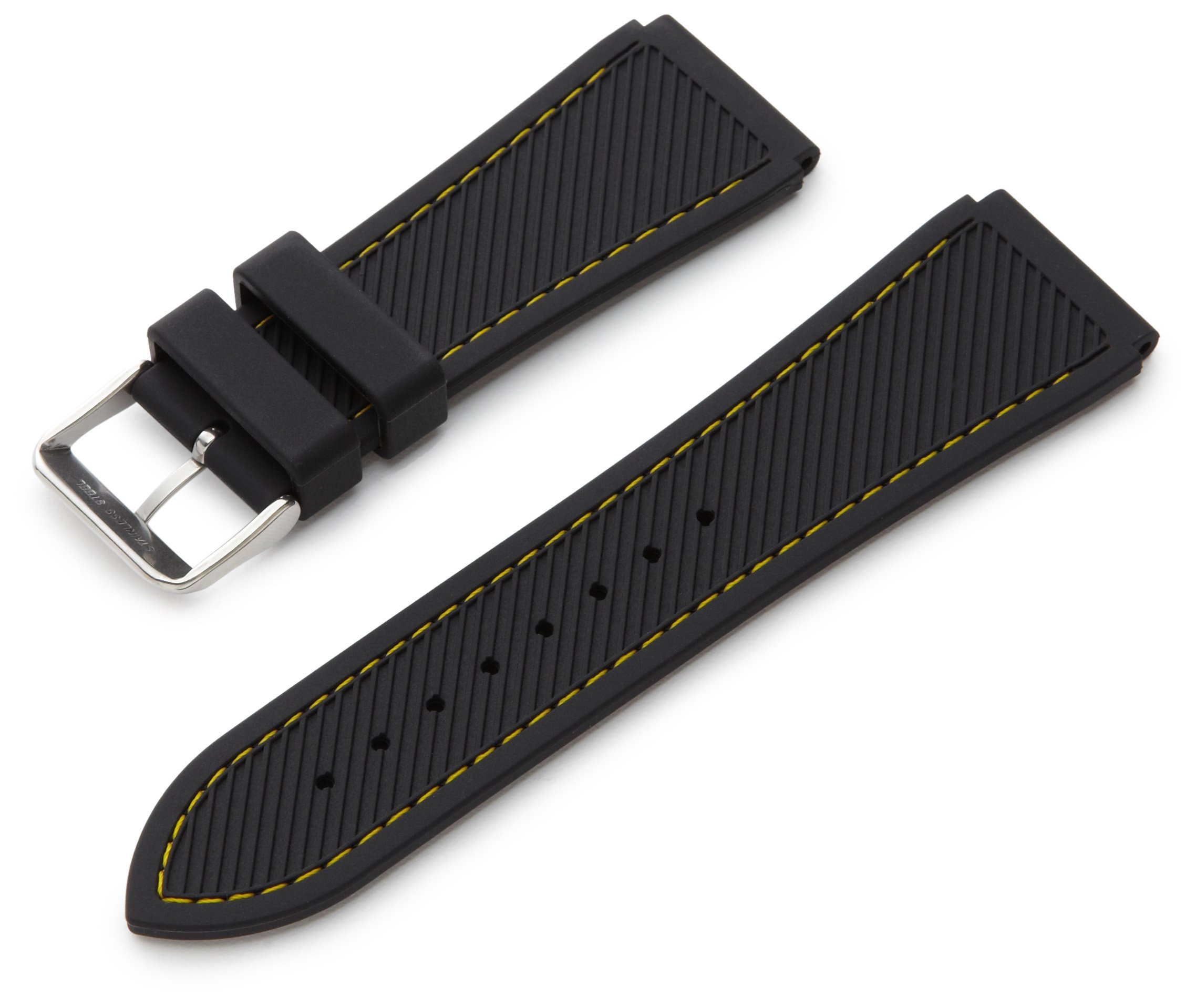 Hadley-Roma MS3345RF 180 Genuine Silicone Diver Watch Band for Men - Waterproof Sport Strap Replacement for Diving, Swimming & Outdoor Activities