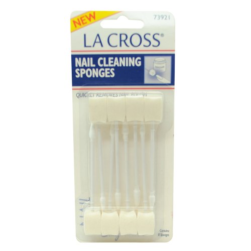 La Cross Nail Cleaning Sponges - 8 Pack of Soft Nail Buffing Pads for Professional Manicure & Pedicure at Home or Salon | Gentle Exfoliation for Healthy Nails