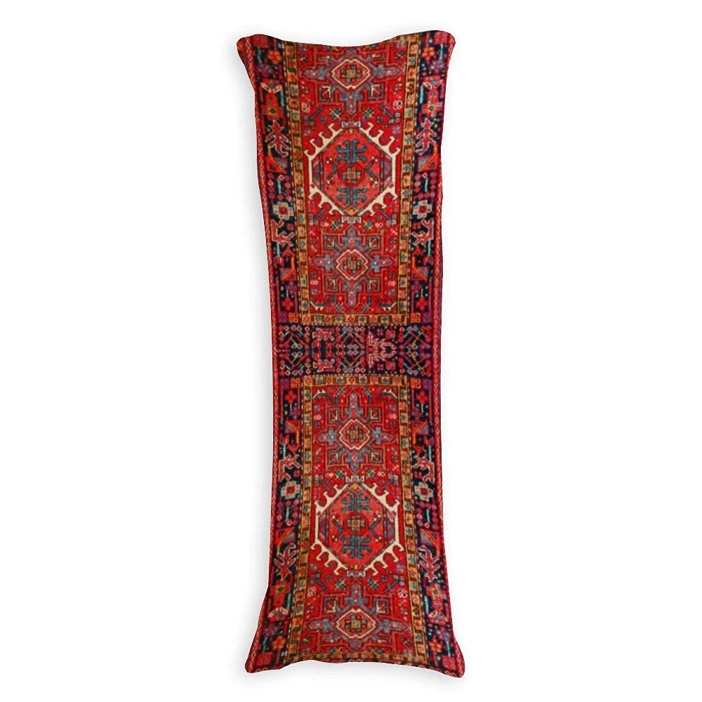 Abstract Oriental Persian Print Faux Carpet Body Pillow Cover 20x54 Inch - Decorative Sofa Bed Pillow Case for Living Room, Bedroom & Home Decor