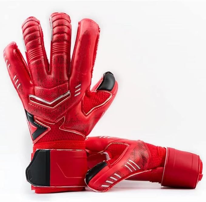 Futaba Professional Goalkeeper Gloves with Flexible Finger Protection & Superior Grip - Red - Size 8 - Perfect for Soccer Training & Match Play