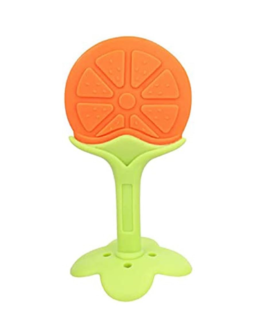 Kritiu Teether and Baby Spoons Set - BPA-Free Silicone Teething Toys & Feeding Utensils for Infants 6+ Months - Safe, Soft & Practical Baby Care Essentials (Yellow & Pink) - Perfect for Soothing Sore Gums and Introducing First Foods