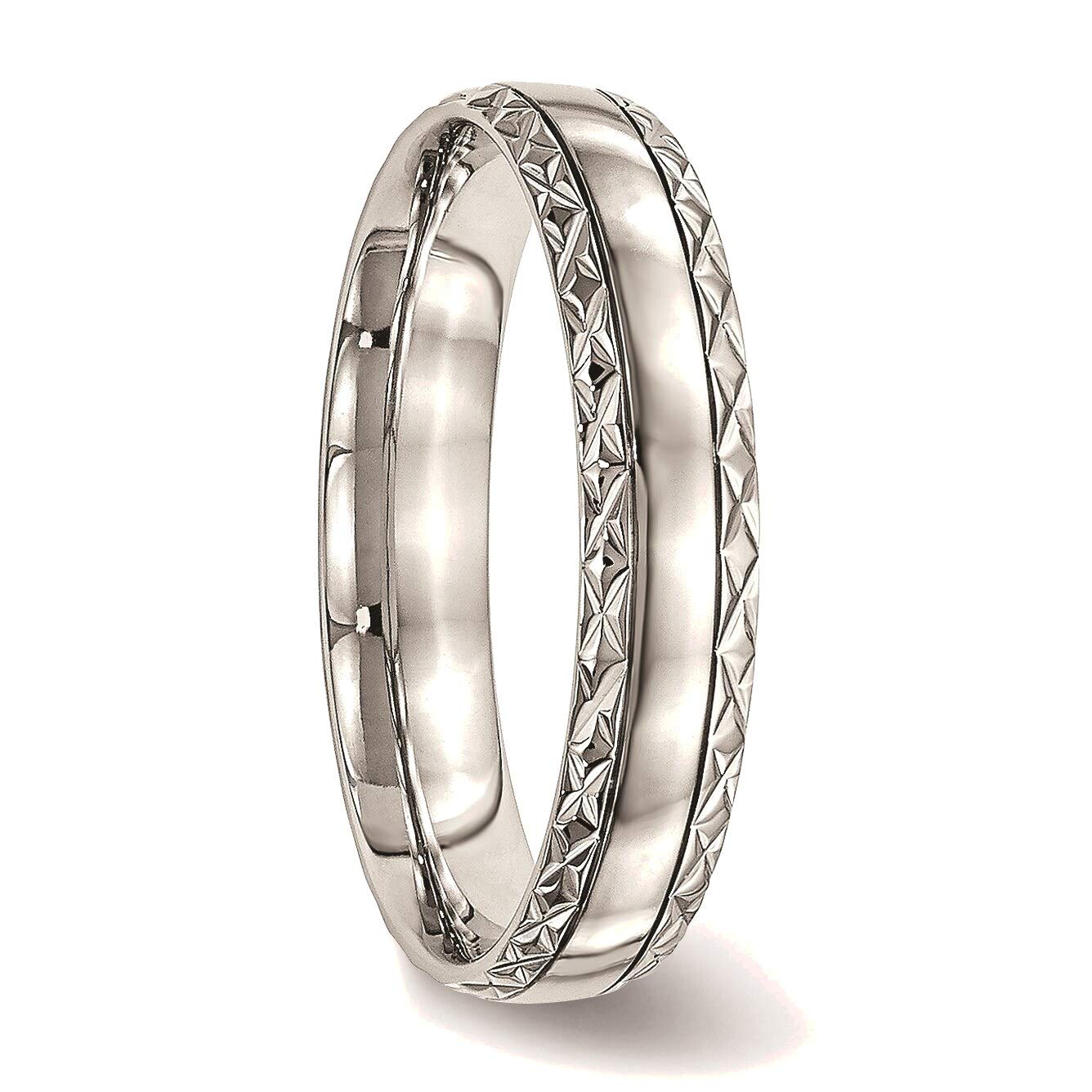 Bonyak Women's Stainless Steel Criss Cross Wedding Band Ring - Size 9.5, Polished Groove Design, Durable Fashion Jewelry Gift for Her | Elegant Wedding, Engagement & Anniversary Ring | Perfect for Date Nights, Parties, Office Wear & Everyday Use | Ideal for Valentine's Day, Birthdays & Anniversaries | Great for Romantic Dinners & Beach Weddings | Stylish Accessory for Special Occasions