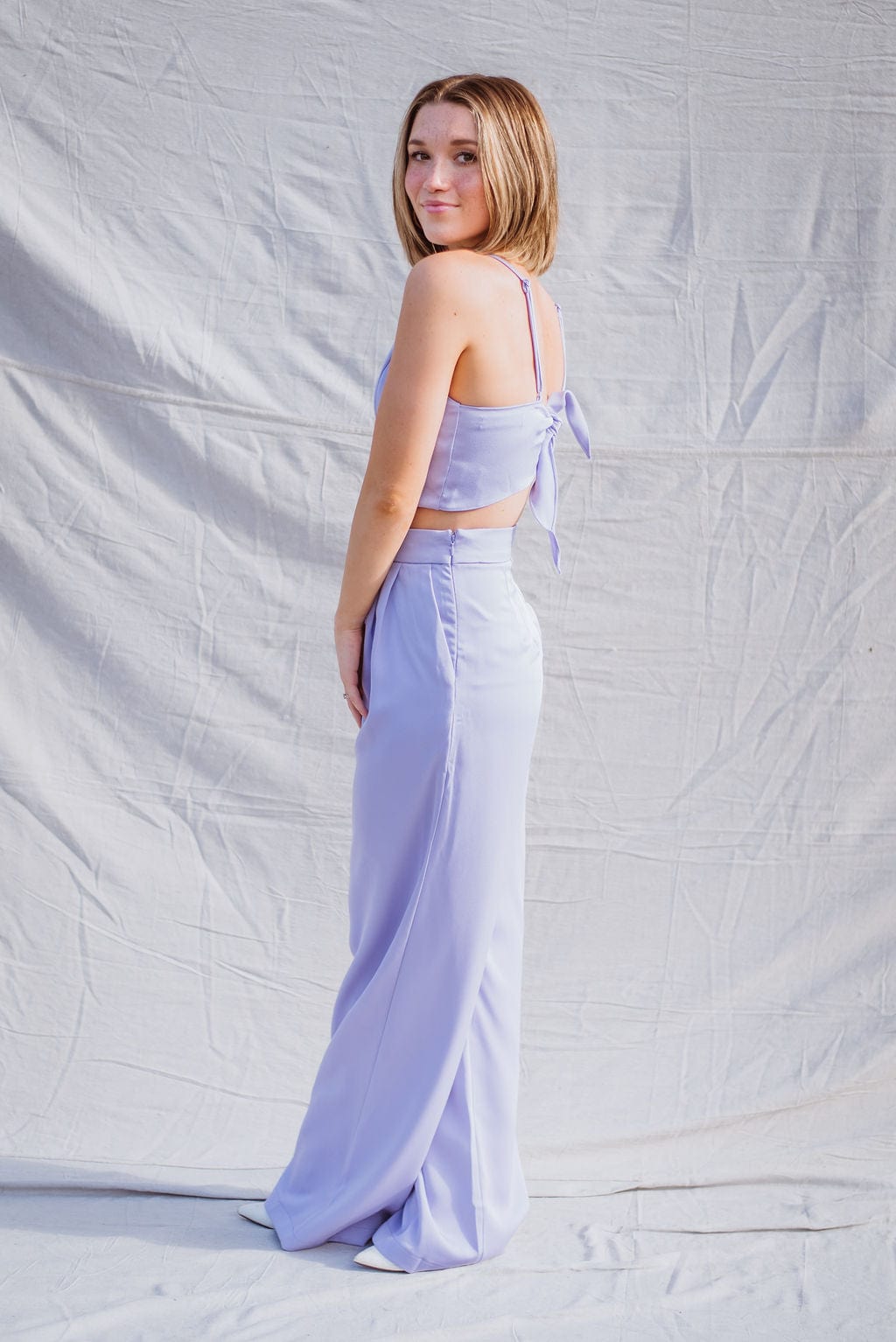 Lavender Wide Leg Pants for Women - Soft & Comfortable High Waisted Palazzo Trousers - Perfect for Casual Wear, Office, and Summer Outfits