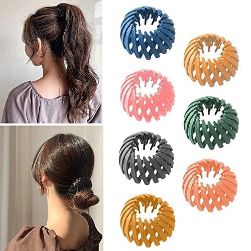 Caneuf Women's Hair Clips - 4 Pack Plastic Ponytail Holders & Bun Makers for Thick or Thin Hair | Butterfly Hair Clutch Claws for Women & Girls (Assorted Colors) | Perfect for Updos, Ponytails & Everyday Hairstyles