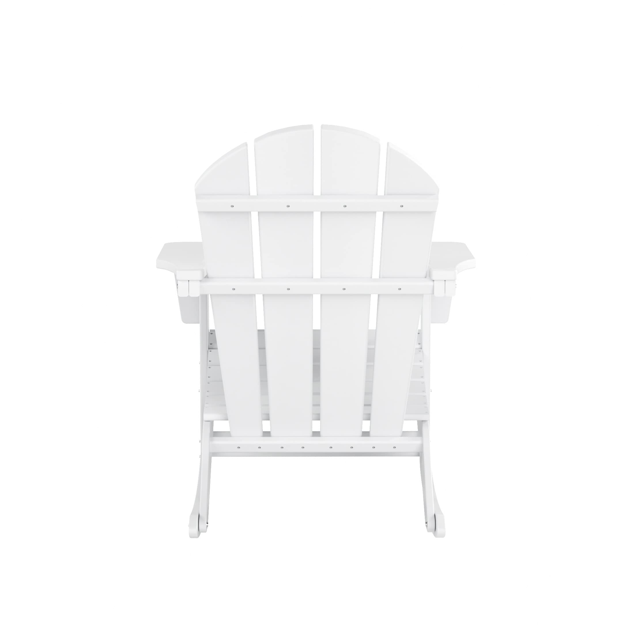 WO Home Furniture 3-Piece Patio Rocking Chair Set - Classic HDPE Outdoor Rocking Chairs for Porch, Garden & Backyard (White) - Perfect for Relaxing, Sunbathing & Outdoor Gatherings