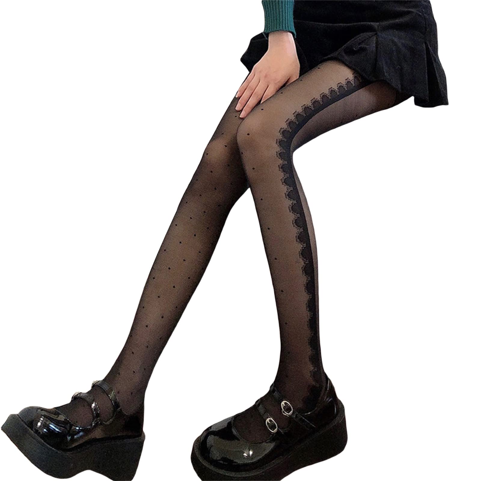 NIKDUCK 2023 Y2K Gothic Sheer Pantyhose - Sexy Gradient Stockings for Women | See-Through Halloween & Party Tights | Perfect for Cosplay, Night Out & Festive Occasions