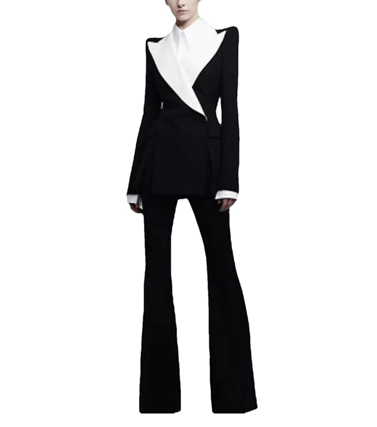 Elegant Women's 2-Piece Suit Set - Single-Breasted Lapel Blazer & Pants for Office, Business & Formal Occasions | Professional Workwear & Career Outfits | Plus Size Options Available