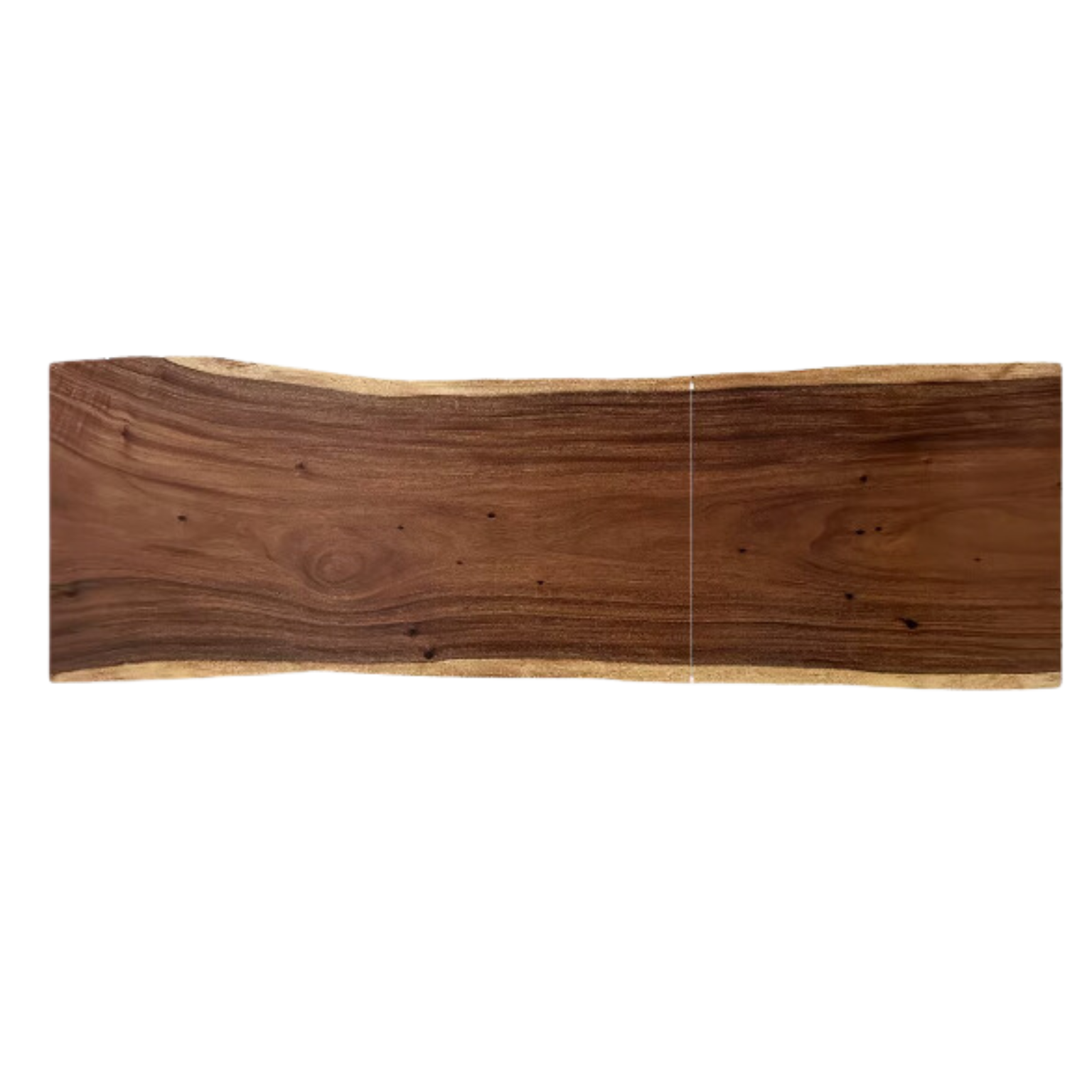 Premium Black Walnut Solid Wood Dining Table with Natural Edge - Large Top for Kitchen, Dining Room & Home Decor