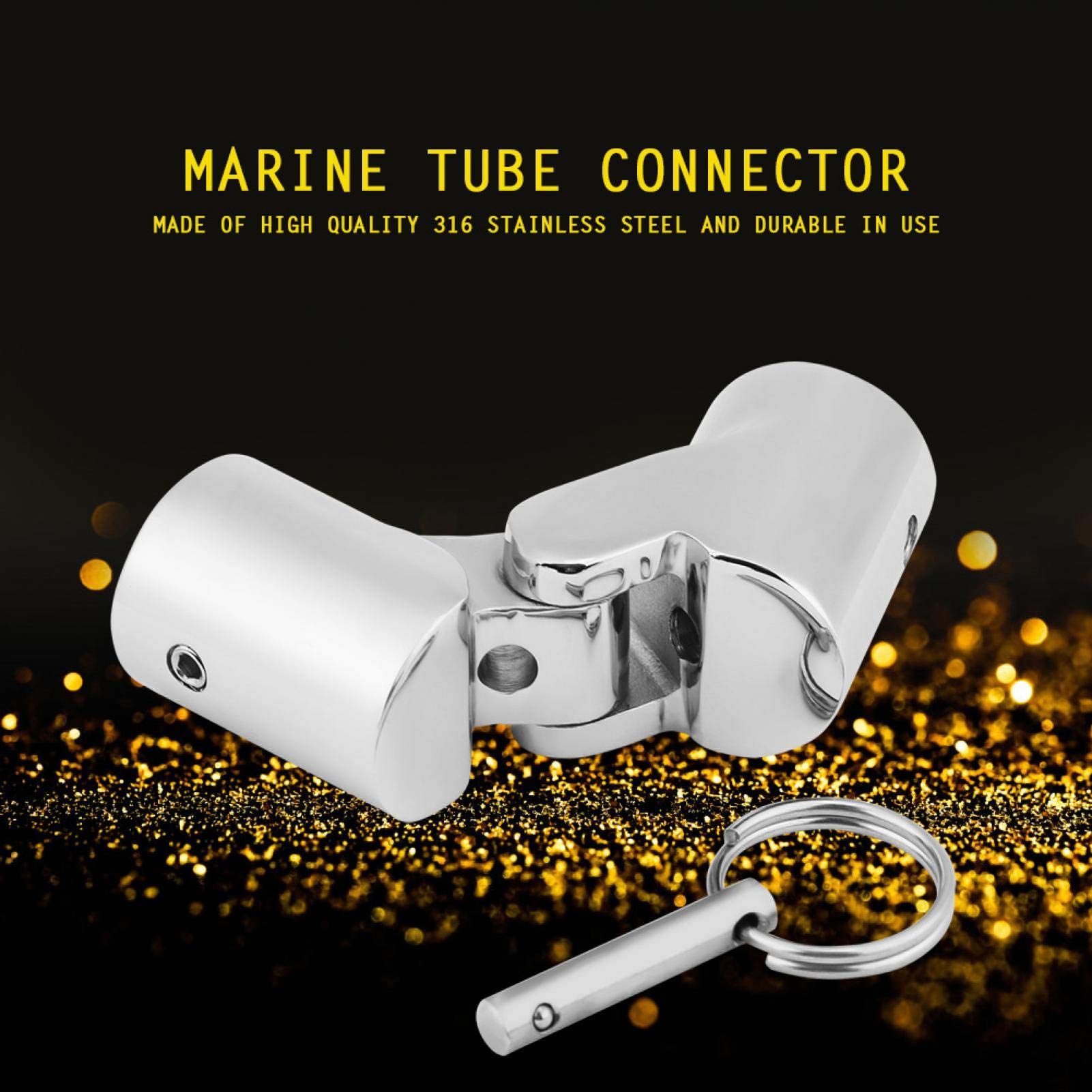 316 Stainless Steel Marine Boat Handrail Fitting - 22mm Folding Coupling Tube Pipe Connector for Boats & Yachts | Durable Boat Hardware for Deck Railings & Marine Applications