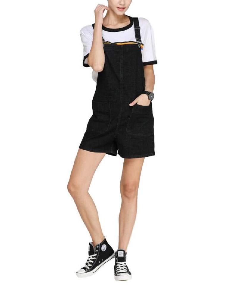Lazutom Women's Denim Short Overalls - Adjustable Bib Overalls with Pockets | Casual Summer Outfit, Beach Wear, Music Festival Fashion
