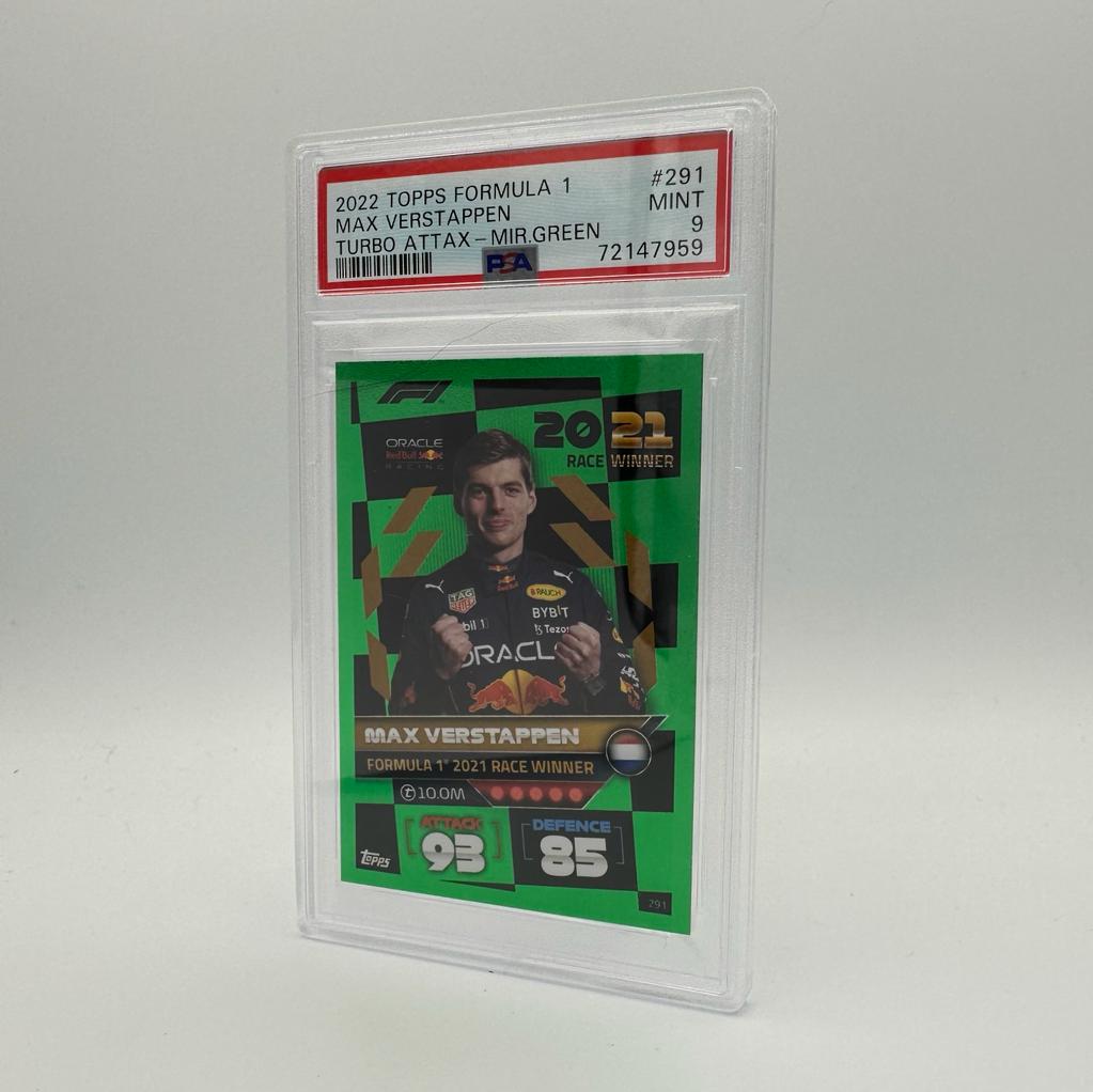 PSA 9 Graded Max Verstappen Turbo Attax 2022 Trading Card Set of 5 Limited to 500 - Perfect for F1 Collectors, Sports Memorabilia Displays & Racing Fans