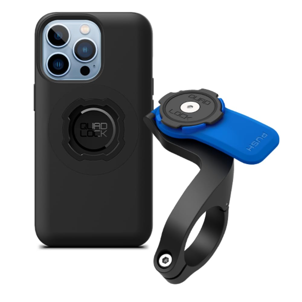 Quad Lock Out Front Bike Phone Mount Kit with MAG Case for iPhone 13 Pro - Secure Cycling Phone Holder for Road & Mountain Biking, Commuting & Outdoor Adventures