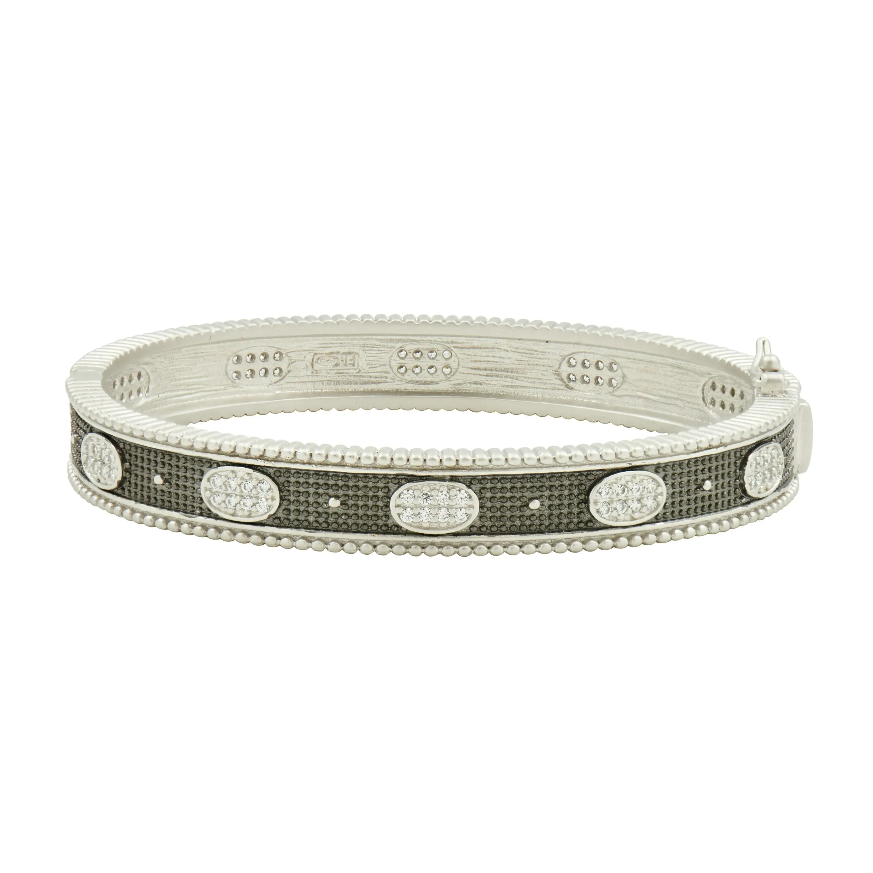 Stack This! Oval Eternity Hinged Bangle Bracelet - Elegant Stackable Jewelry for Women, Perfect for Layering with Other Bangles | Gift Idea for Her, Birthday, Anniversary, Valentine's Day