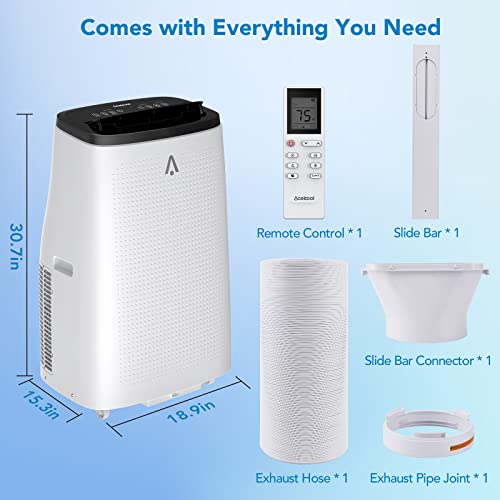 GARVEE 15000 BTU Portable Air Conditioner - 3-in-1 AC Unit with Remote Control, Fan & Dehumidifier - 24-Hour Timer & Silent Mode for Fast Cooling - Covers 800 Sq Ft - Perfect for Bedroom, Office, RV & Home Use