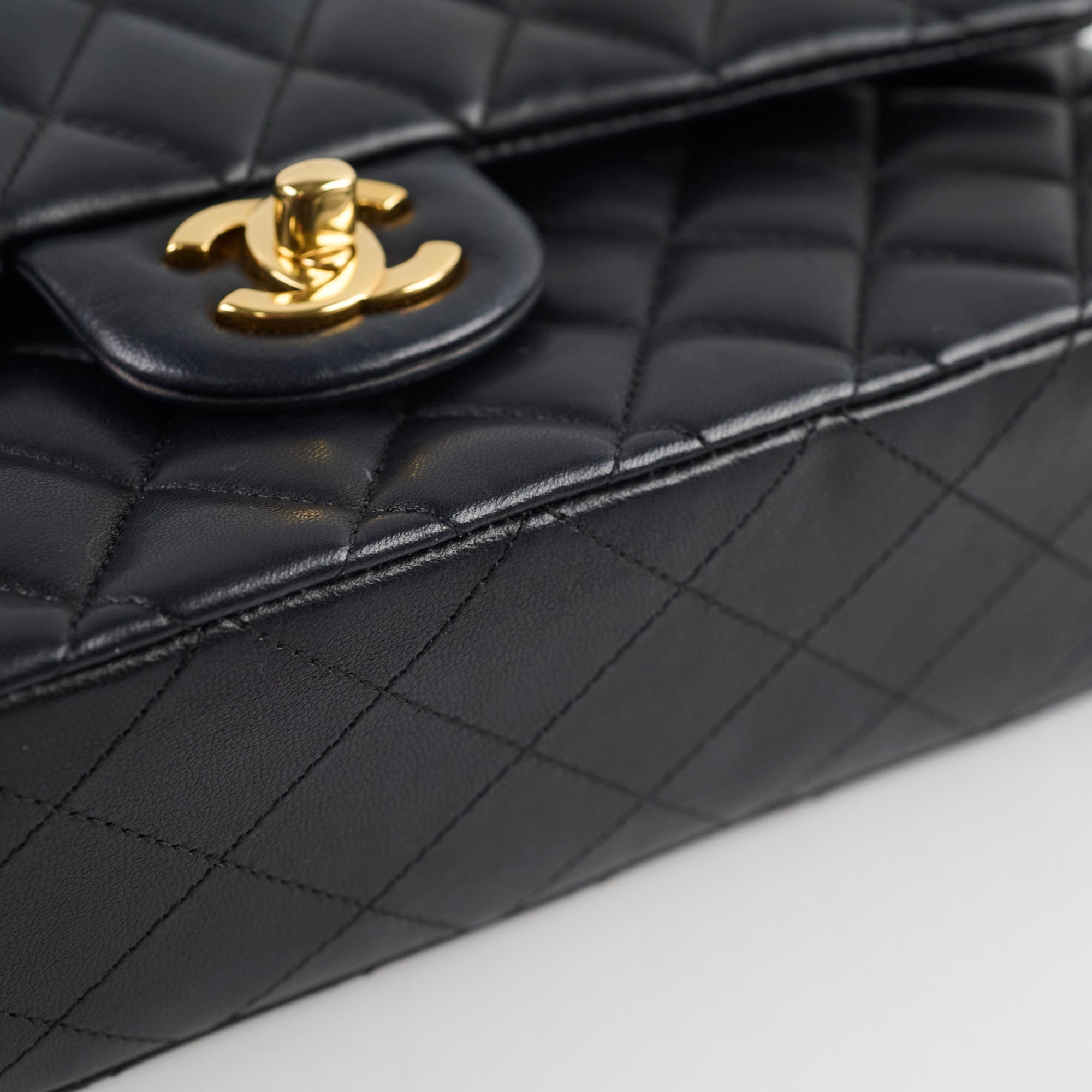 Chanel Classic Double Flap Bag Lambskin Leather Black 23cm - Luxury Designer Handbag for Women, Perfect for Evening Events & Special Occasions