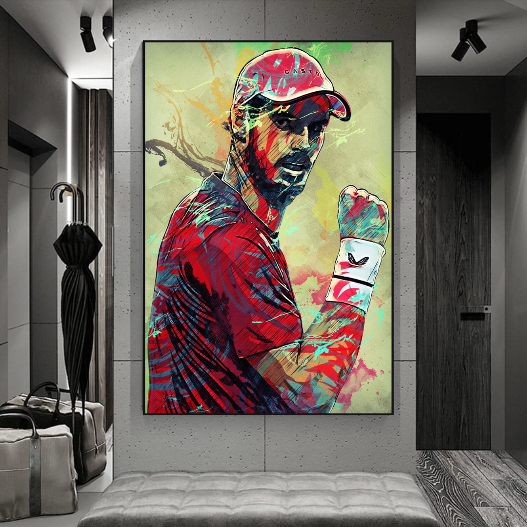 Andy Murray Tennis Legend Canvas Wall Art - Premium Sports Decor for Home, Office & Man Cave - Perfect Gift for Tennis Fans & Athletes