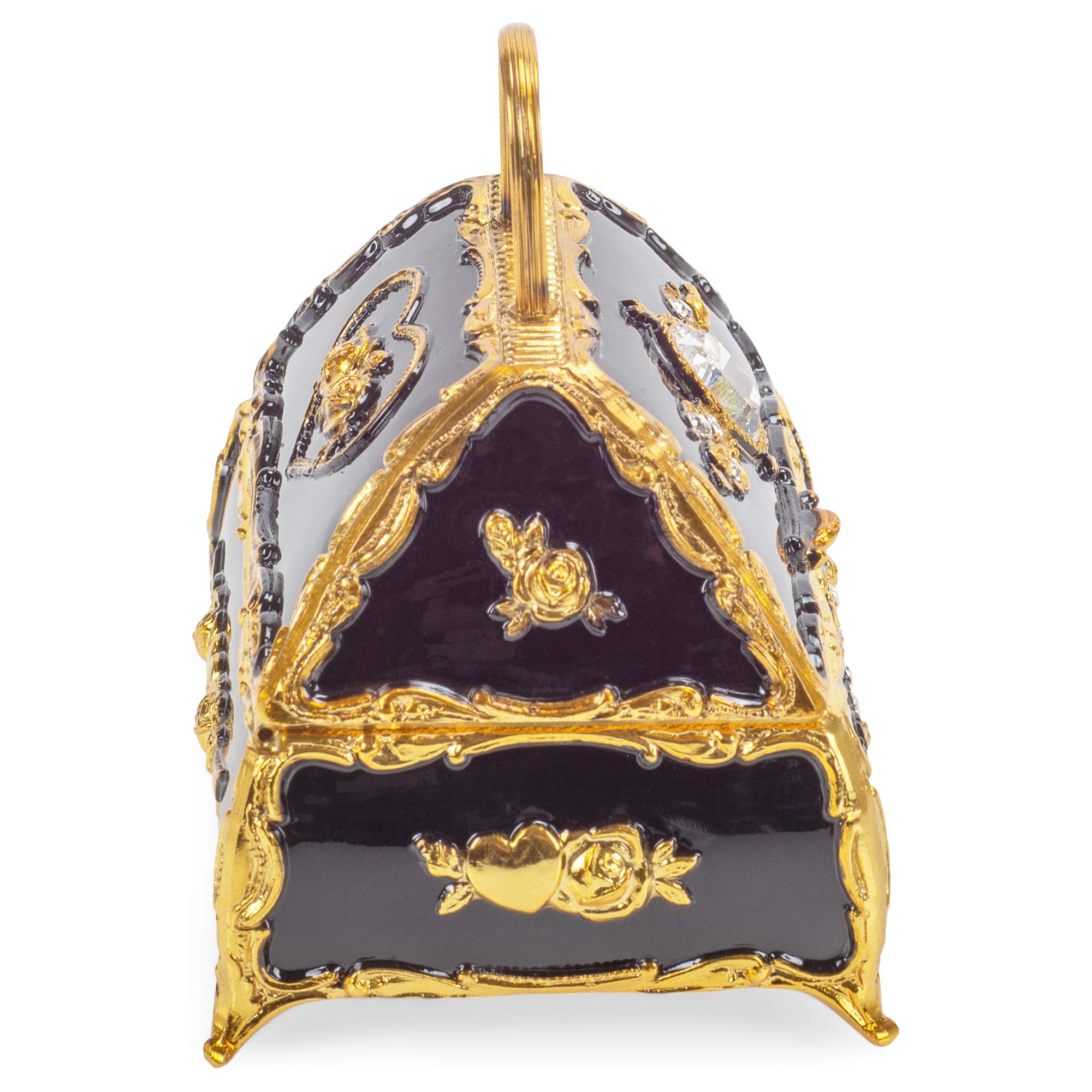 Elegant Black Handbag-Shaped Music Box with Swarovski Crystals - Plays 'Für Elise' | Jewelry Storage & Decorative Gift for Women (Perfect for Birthdays, Anniversaries & Home Décor)