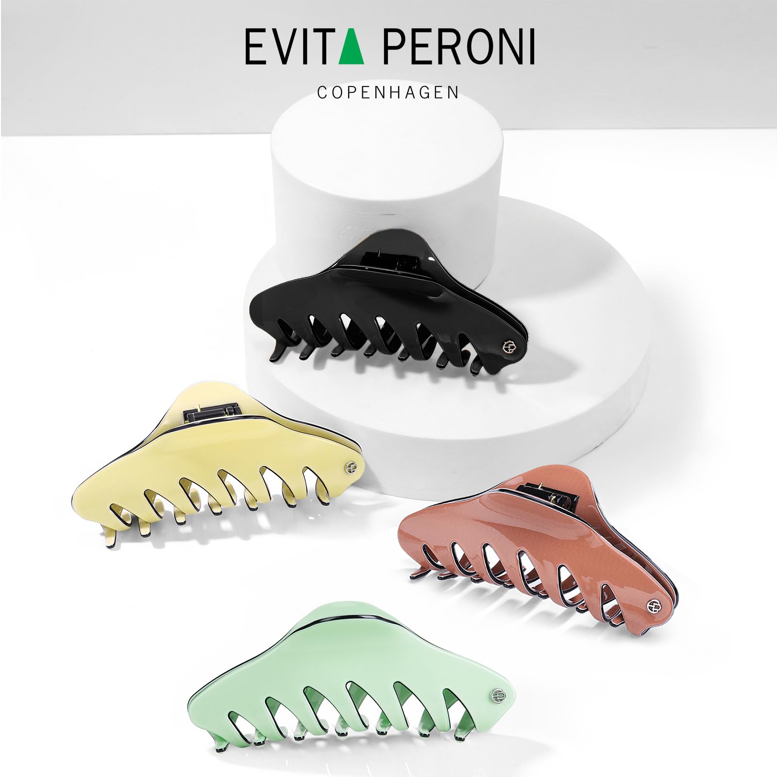 EVITA PERONI Large Hair Claw Clips for Women - 4.7 Inch Strong Hold Hair Clips for Thick & Curly Hair - Durable Jaw Clips Hair Accessories for Ponytail, Bun & Updo Hairstyles