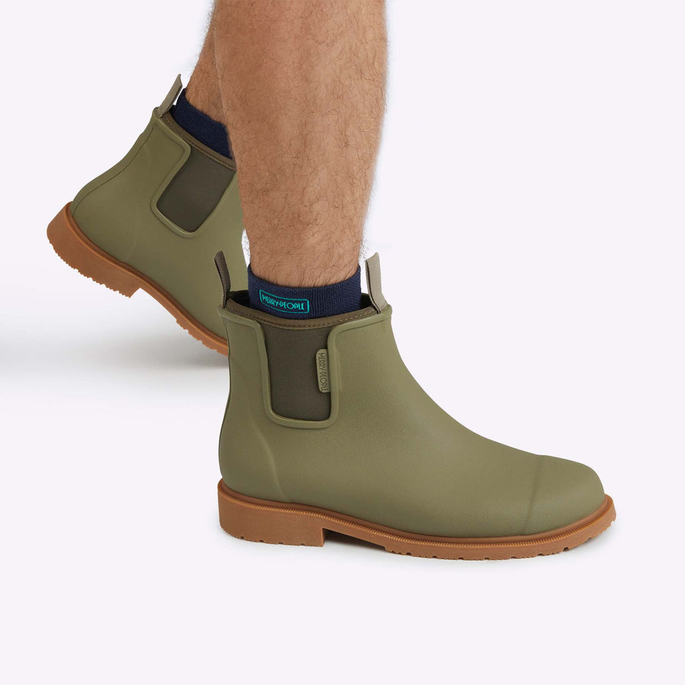 Merry People Bobbi Rain Boots in Khaki Green - Waterproof Women's Chelsea Boots for Rainy Days & Outdoor Adventures