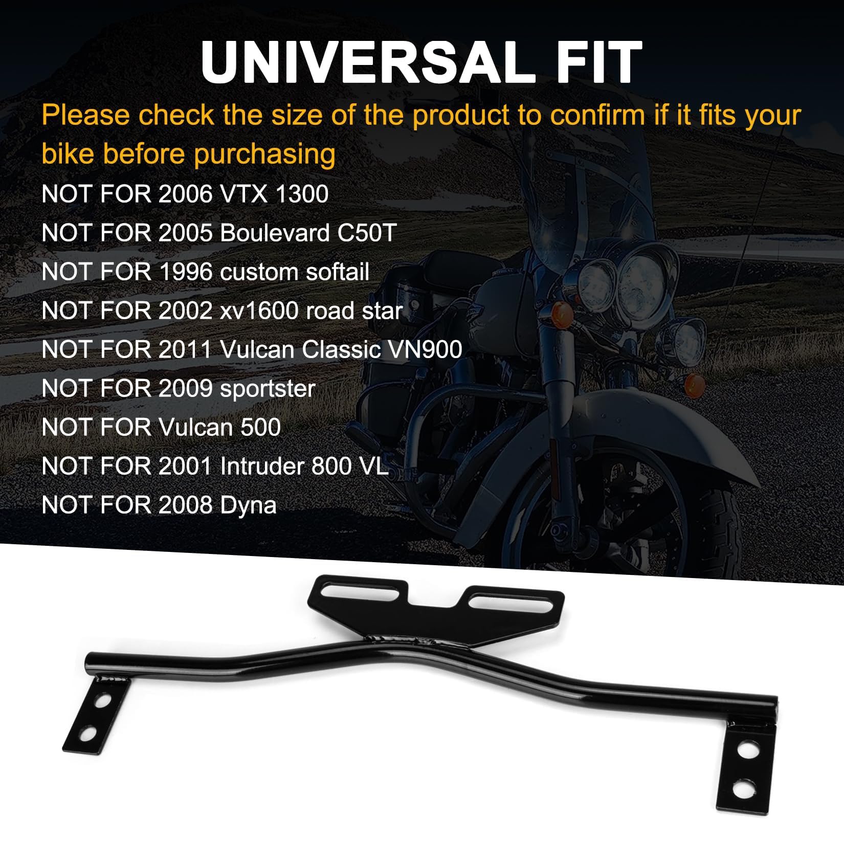 PSLER Universal Black Motorcycle Light Bracket Bar for Dyna Super Glide Road - LED Spot Fog Driving Passing Turn Signal Light Mounting Kit | Perfect for Night Riding, Off-Road Adventures & Custom Bike Builds