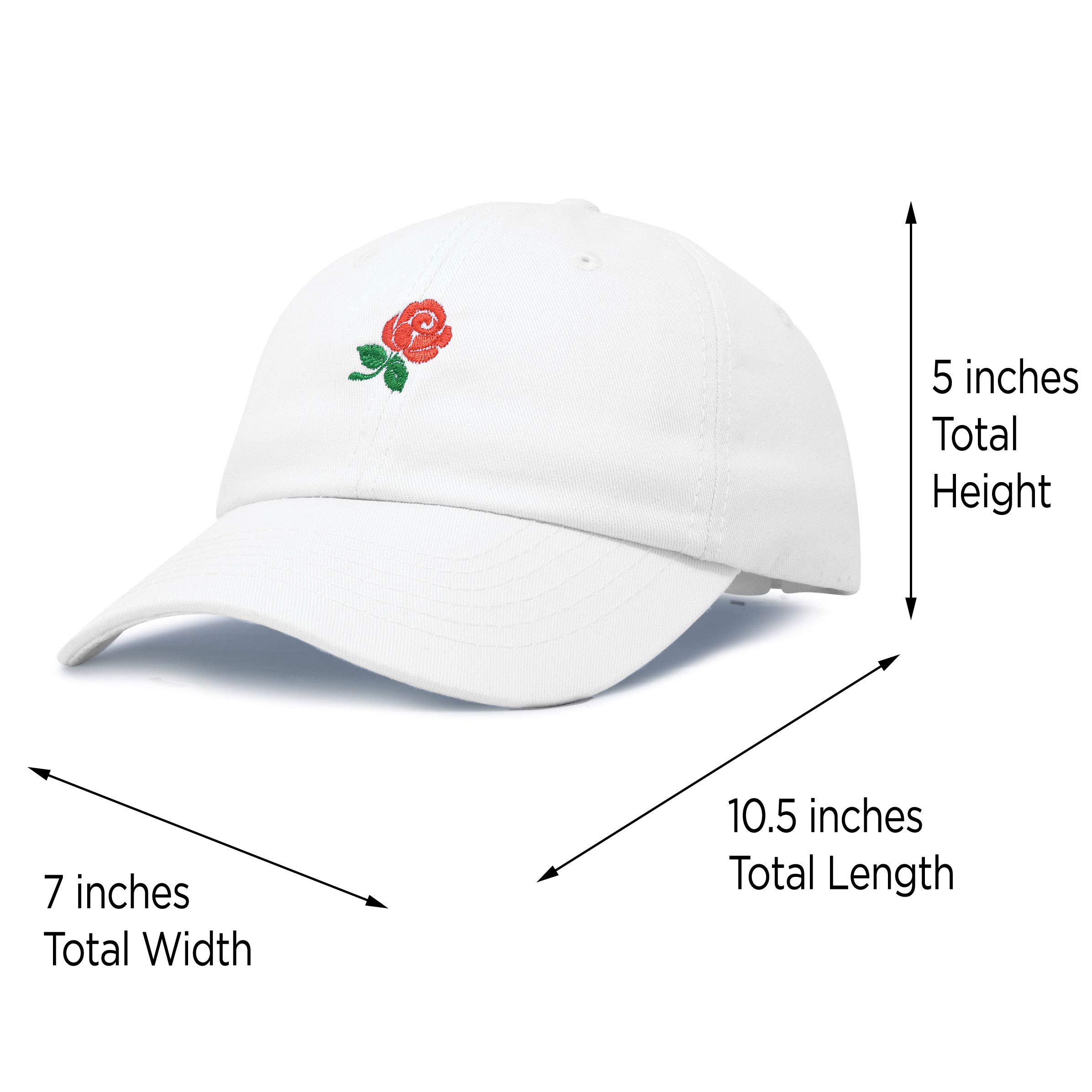 DALIX Women's Rose Baseball Cap - Floral Embroidered Adjustable Sun Hat for Outdoor, Gardening, and Beach Activities