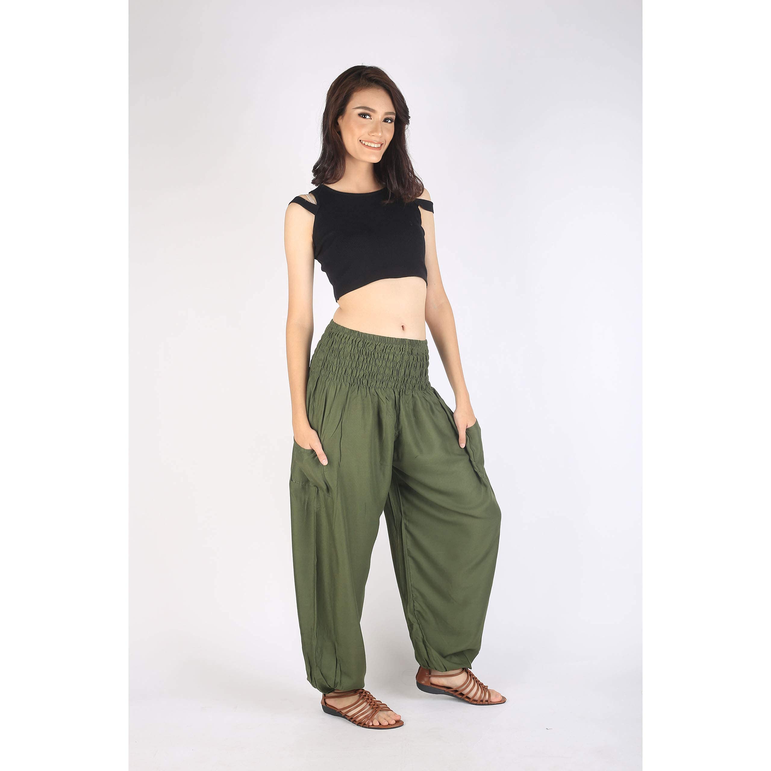 Boho Harem Pants for Women - Comfortable Yoga Trousers with Elastic Waist, Loose Fit Bohemian Beach Pants - Perfect for Yoga, Meditation, Beach Vacation and Casual Wear