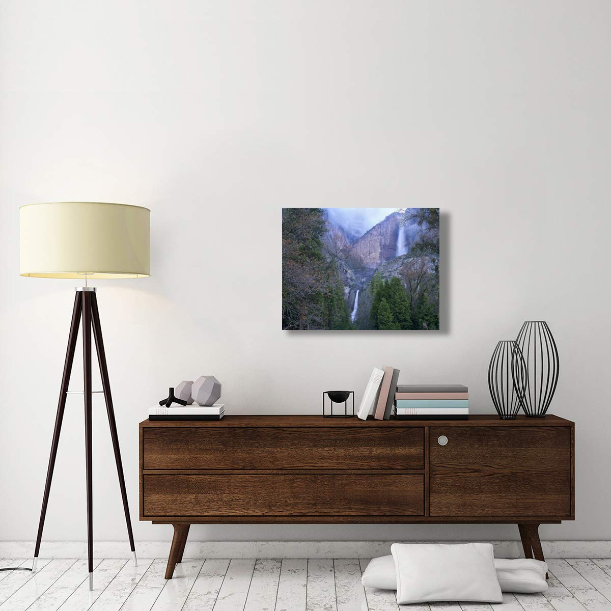 Yosemite Falls in Spring Canvas Art Print - 32x24 Inches - Yosemite National Park California Wall Decor - Perfect for Living Room, Bedroom & Office