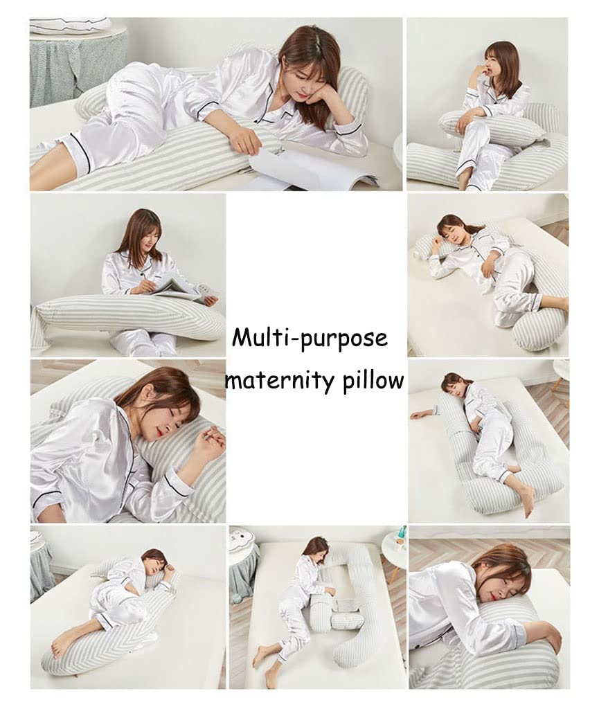 U-Shaped Pregnancy Pillow - Full Body Maternity Support Pillow with Detachable Cotton Cover for Back, Neck & Belly Pain Relief - Perfect for Sleeping Comfort During Pregnancy & Postpartum Recovery
