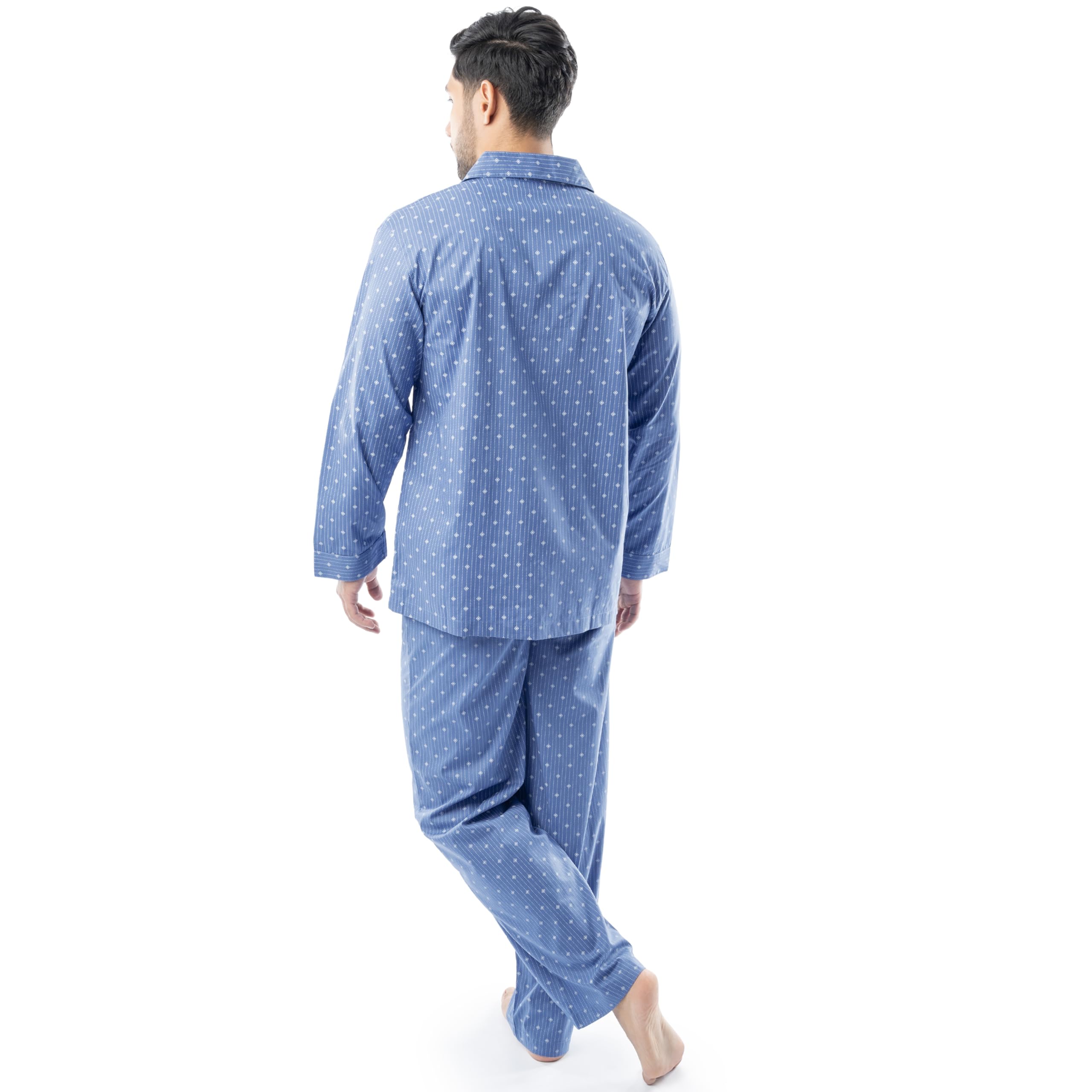 Fruit of the Loom Men's Long Sleeve Broadcloth Pajama Set - Soft Cotton Sleepwear for Comfortable Nights & Lounging at Home