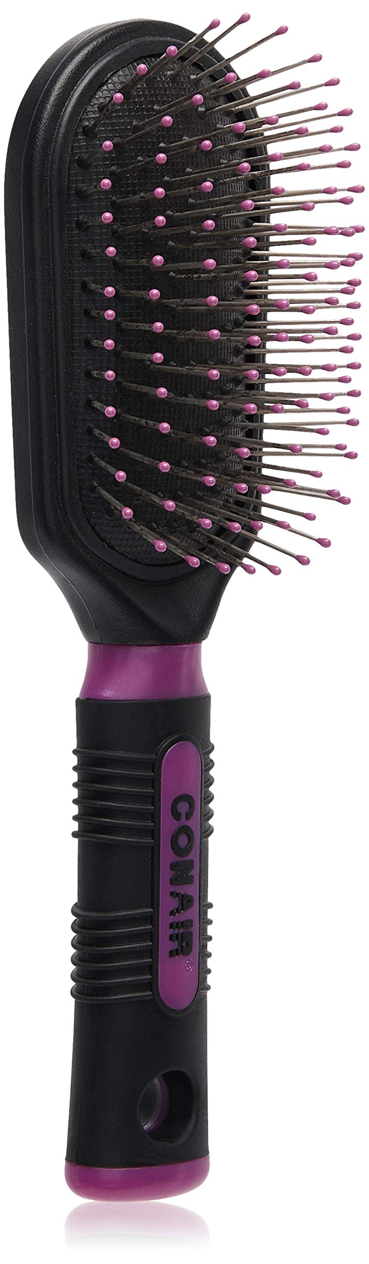 Conair Pro Hair Brush with Cushion Bristles - Compact Purse Size Travel Hairbrush for Smoothing & Detangling - Perfect for On-the-Go Styling, Travel, Gym & Everyday Use