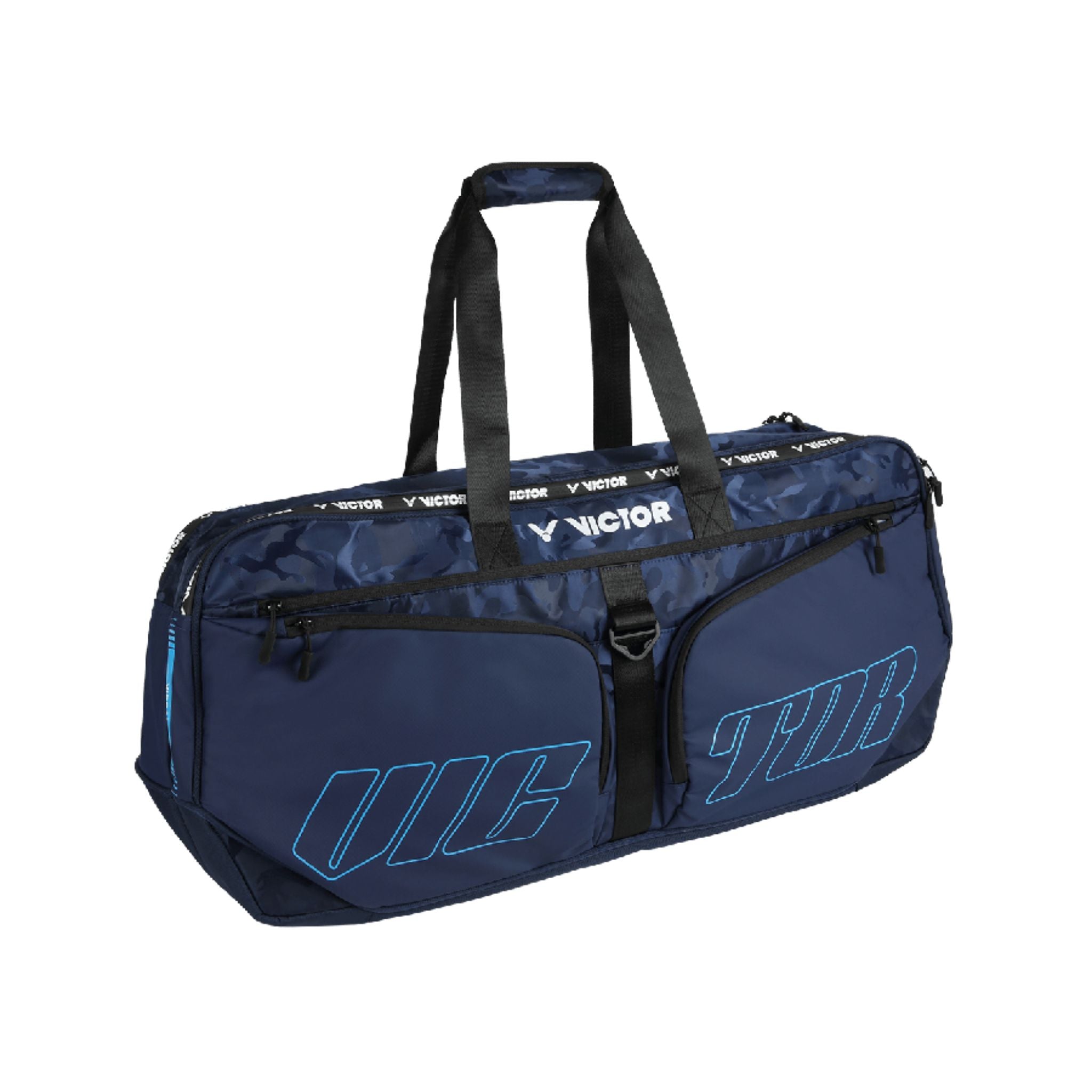 Victor BR3650B 6-Piece Rectangular Badminton Racket Bag - Blueprint Design | Perfect for Badminton, Tennis & Squash Gear Storage & Travel