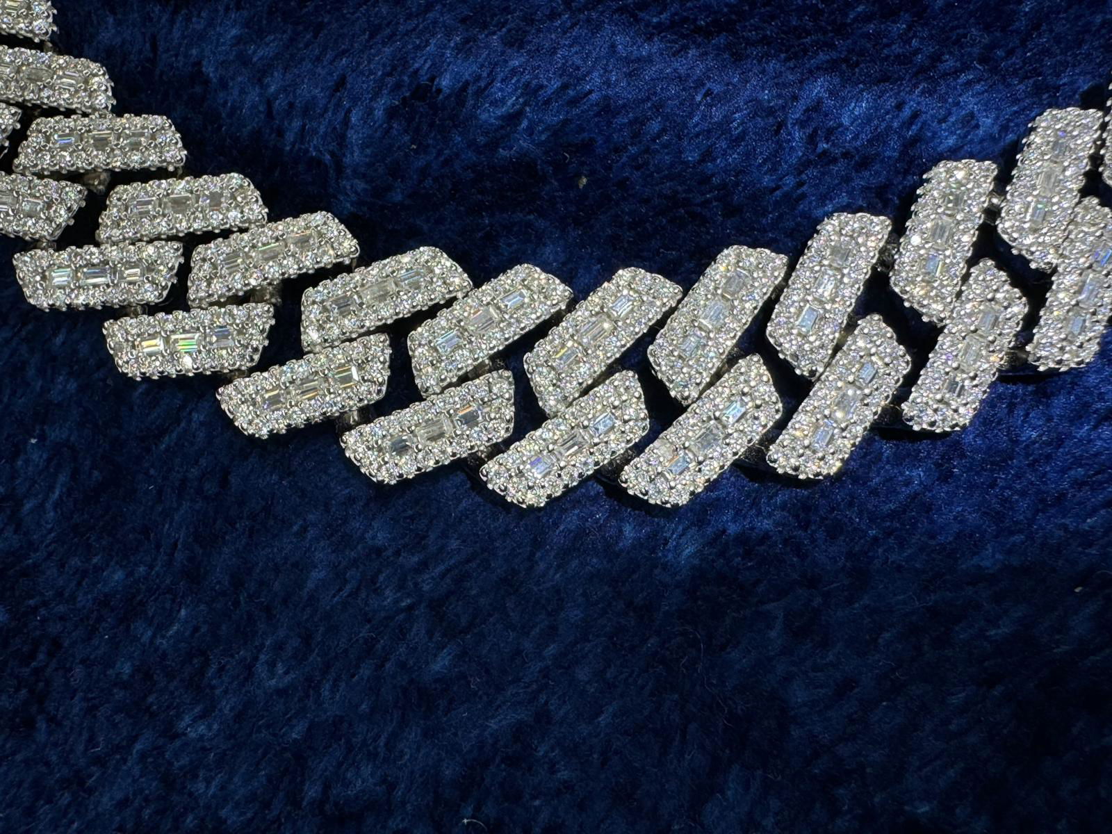 16mm Custom Moissanite Diamond Lock Miami Cuban Chain - Emerald Cut Luxury Jewelry for Men | Perfect for Gifts, Parties & Everyday Wear
