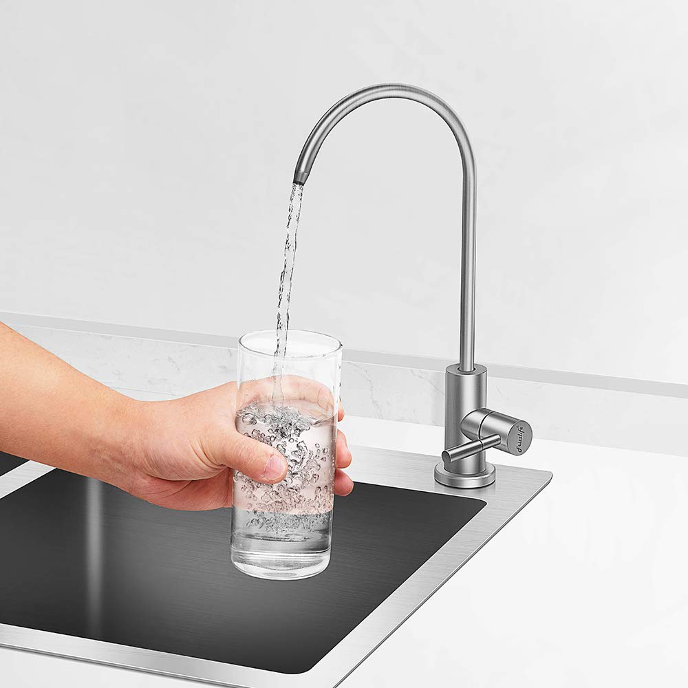 Frizzlife RO Water Filter Faucet - Stainless Steel Drinking Water Faucet for Reverse Osmosis Systems | Brushed Nickel Finish | Fits Most RO Filtration Systems | Perfect for Kitchen Sink & Pure Drinking Water