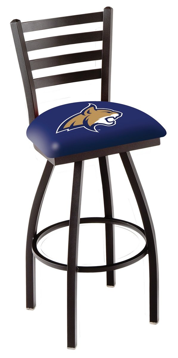 Montana State 30 Inch Swivel Bar Stool with Black Wrinkle Finish - Perfect for Kitchen Islands, Home Bars & Game Rooms