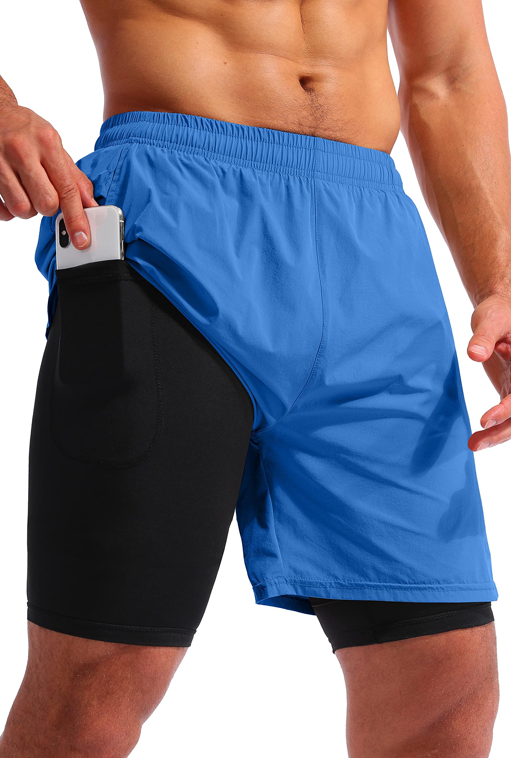 Pudolla Men's 2-in-1 Running Shorts 7