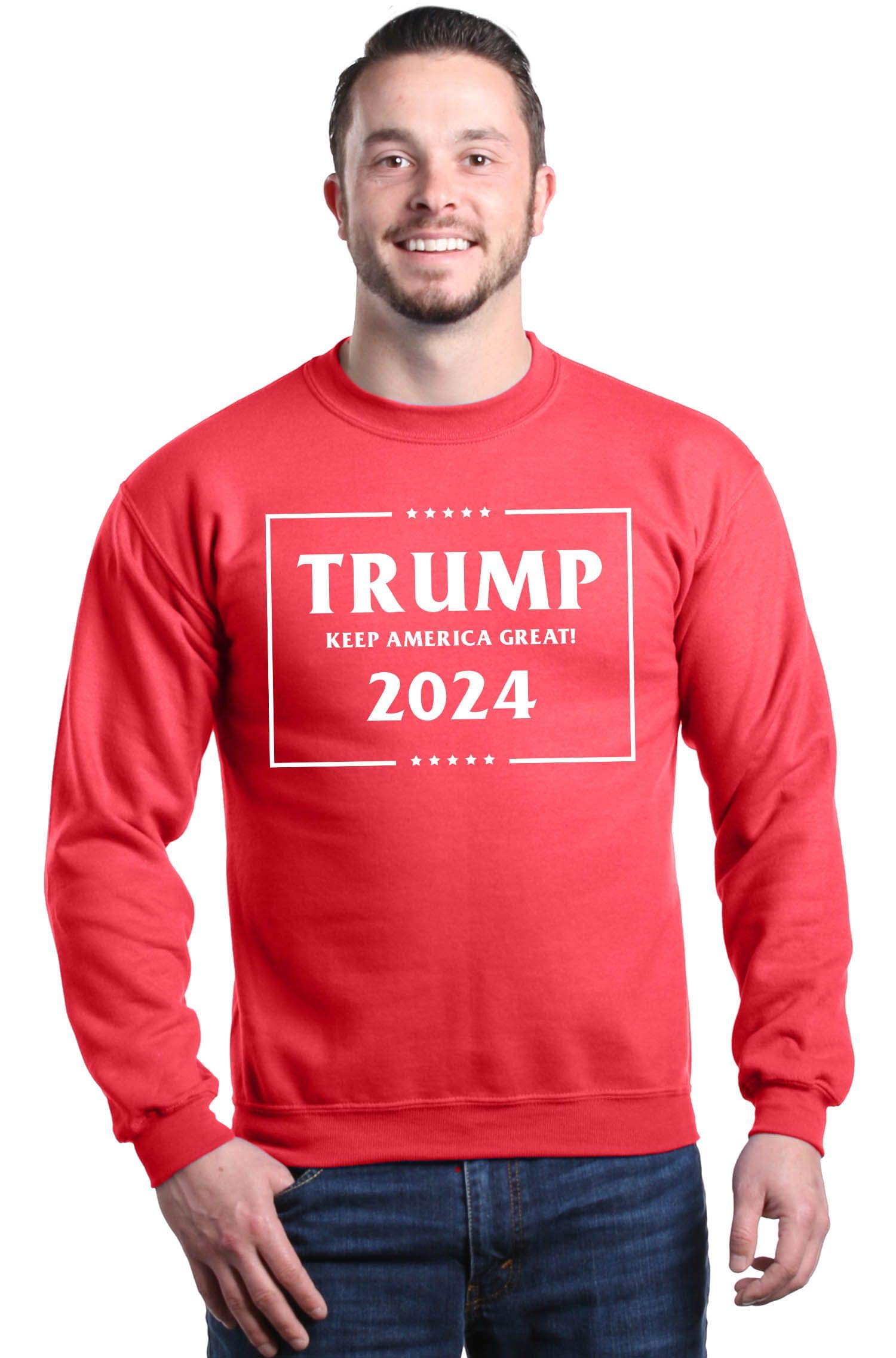 Trump Keep America Great 2024 Crewneck Sweatshirt - Patriotic Political Merchandise for Supporters | Comfortable Unisex Pullover for Rallies, Campaign Events & Everyday Wear