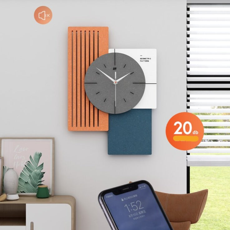 Stylish Modern Wall Clock - Decorative Battery Operated Silent Non-Ticking Wall Mounted Clock for Living Room, Bedroom, Office & Home Decor