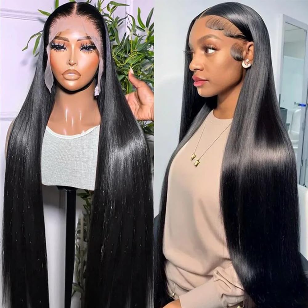 13x6 HD Transparent Lace Front Wig - 180% Density 30 Inch Straight Human Hair Wig for Women | Natural Look, Daily Wear & Special Occasions