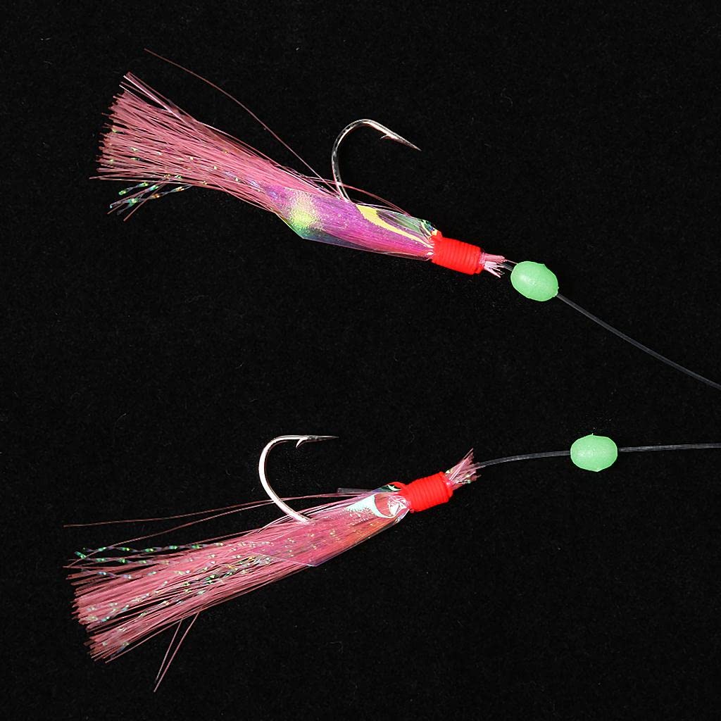 Ubersweet® Shining Saltwater Fishing Rigged Lure Sabiki Rigs with 6 Hooks 16# - Premium Bait for Saltwater Fish Like Mackerel, Sardines & Herring - Perfect for Pier, Boat & Deep Sea Fishing (54009663JEL)