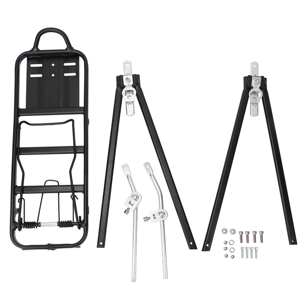 Germerse Bike Rack - Adjustable Rear Bicycle Carrier for 24, 26, 28 Inch Wheels | Heavy Duty & Universal Fit for Road Bikes, Mountain Bikes | Perfect for Commuting, Touring & Outdoor Adventures