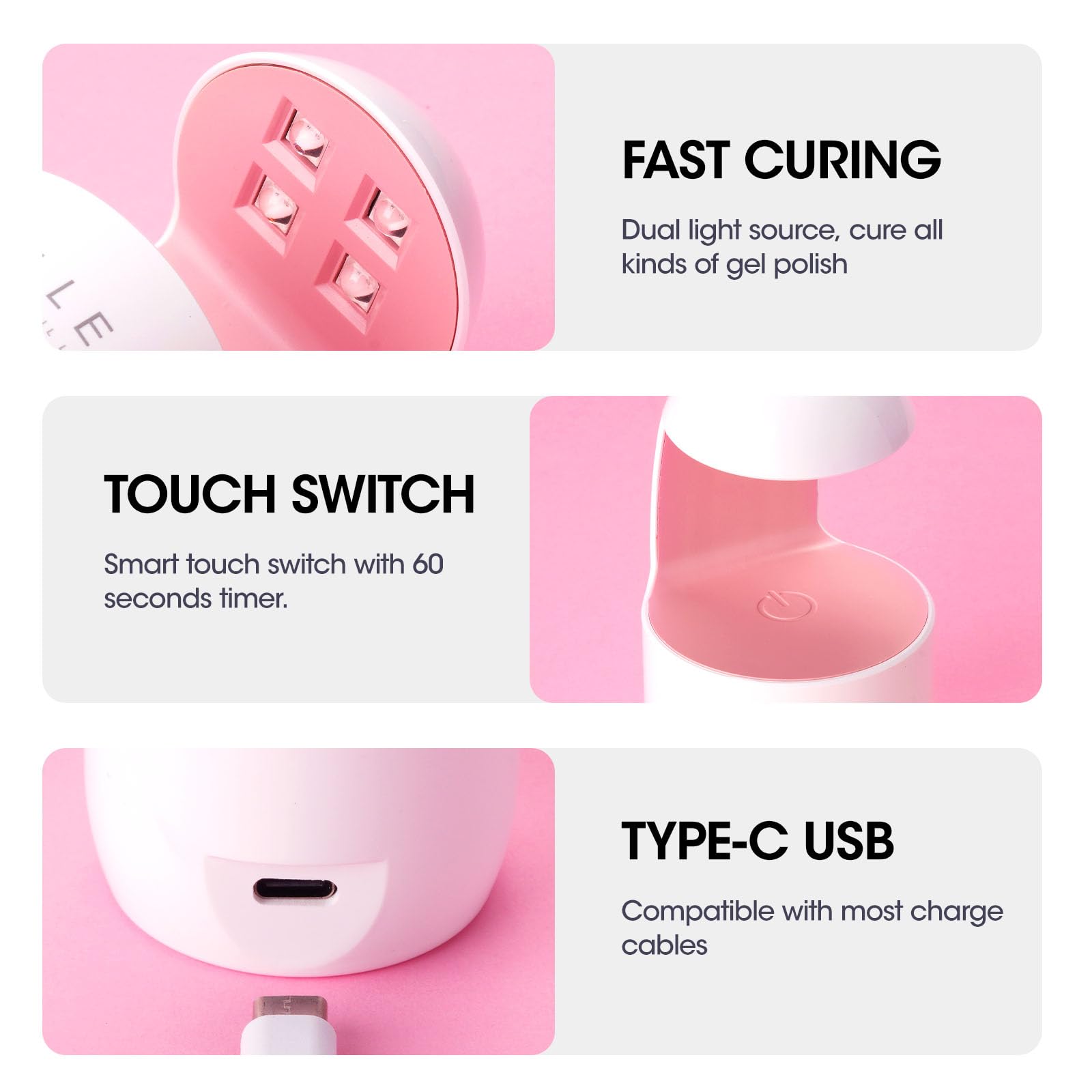 Gellen Mini UV LED Nail Lamp for Gel Polish - Fast Curing Portable Manicure Light for DIY Nail Art & Extensions - Perfect for Home Salon, Travel & Professional Use