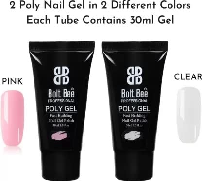 Professional Acrylic Gel Nail Extension Kit with Base & Top Coat - Transparent Nail Art Set for Salon & Home Manicures | DIY Nail Enhancements & Long-Lasting Wear