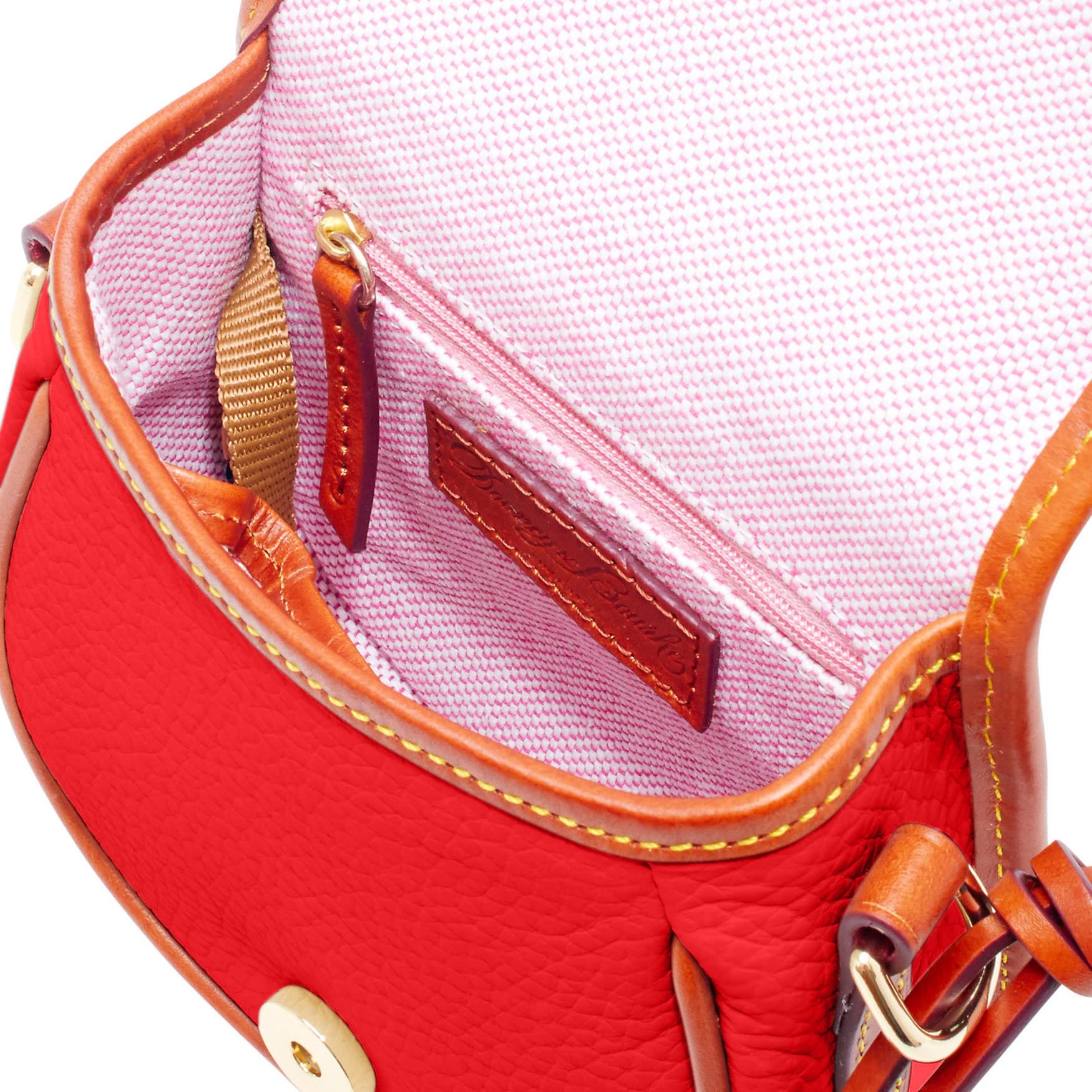 Dooney & Bourke Women's All-Weather Leather Crossbody Handbag with Duck Charm - Red | Fashionable Everyday Purse for Work, Shopping & Travel